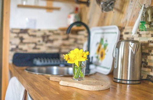 Llanelli Apartment | Cosy Rustic Cabin With hot tub and Country Views