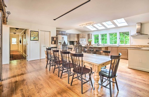 Chimney Rock House | Deck w/Fireplace: Pet-Friendly Lake Lure Retreat