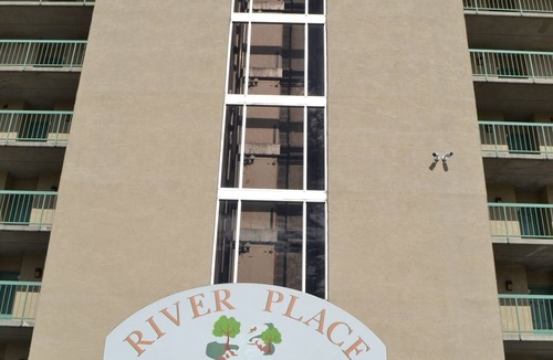 Pigeon Forge Condo | Little Pigeon River 508 2BD Condo with Fireplace and Jacuzzi Tub by RedAwning