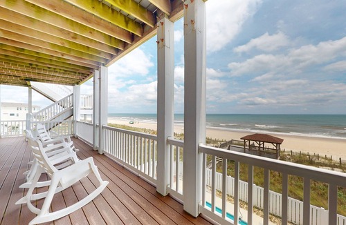 Surf City House | Oceanfront estate - heated pool, pool spa, elevator, pool table & chef's kitchen