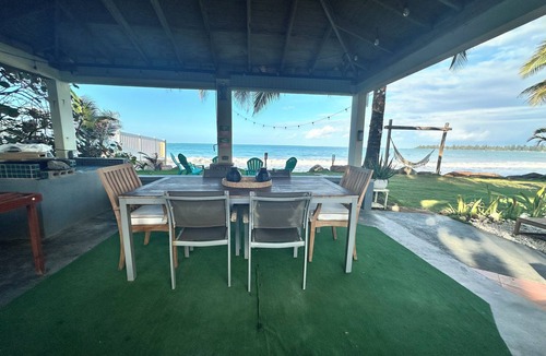 Playa Fortuna House | Private beach house 4 bedrooms & gazebo on the beach IG @mar y miel Love Dogs