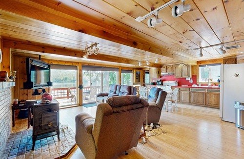 Sanbornton Cabin | Waterfront home with firepit, grill, & scenic deck - near outdoor recreation