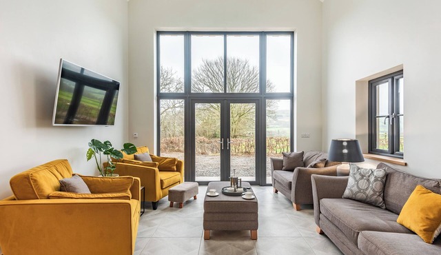A gorgeous new build property overlooking the rolling Cambrian Mountains.
