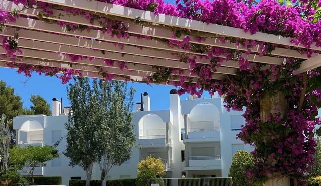 Comfortable ground floor air-conditioned apartment off the Famous Pine Walk