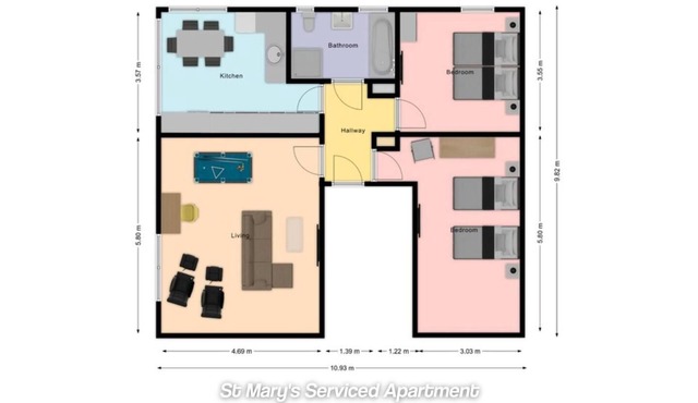 Discover our modern 2-bed apartment in historic Old Town Huntingdon. Features a fun pool/table tennis table, dedicated workspace, and a fully equipped kitchen. Includes a free, pre-registered parking. A unique retreat for work or leisure!