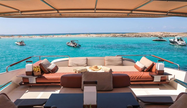 Goldfinger - Floating Home', a luxury catamaran yacht on the island of Formentera