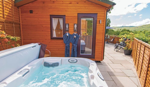 Lodge with one king-size double with TV.