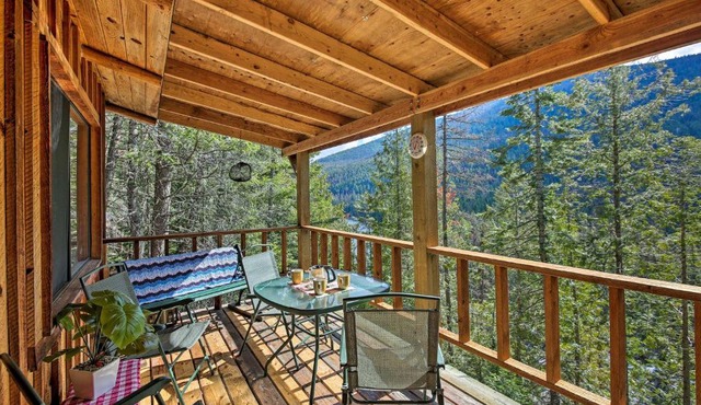 Private Yaak River Hideaway with Deck and Mtn Views!