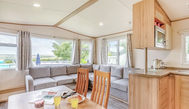 Silver Caravan with parking