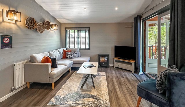 Traditional pine lodge with a modern twist.