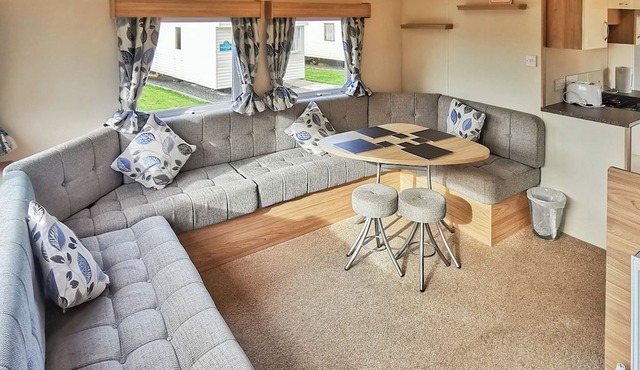 Well presented 12ft-wide caravan with one double and one twin.